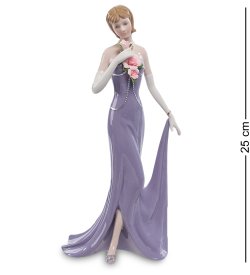 Статуэтка из керамики Дама в вечернем синем платье