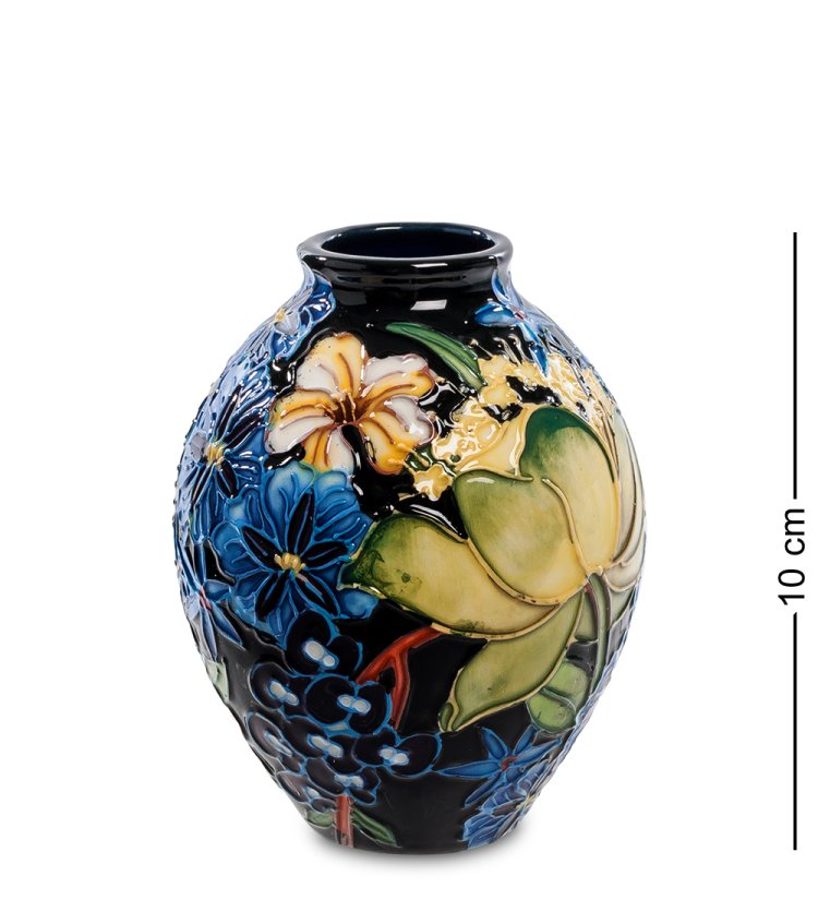 Черная Вазочка с синими цветами Pavone JP-670/ 7