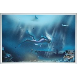 Картина Голубая лагуна 3 c кристаллами Swarovski