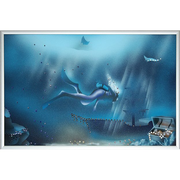 Картина Голубая лагуна 3 c кристаллами Swarovski