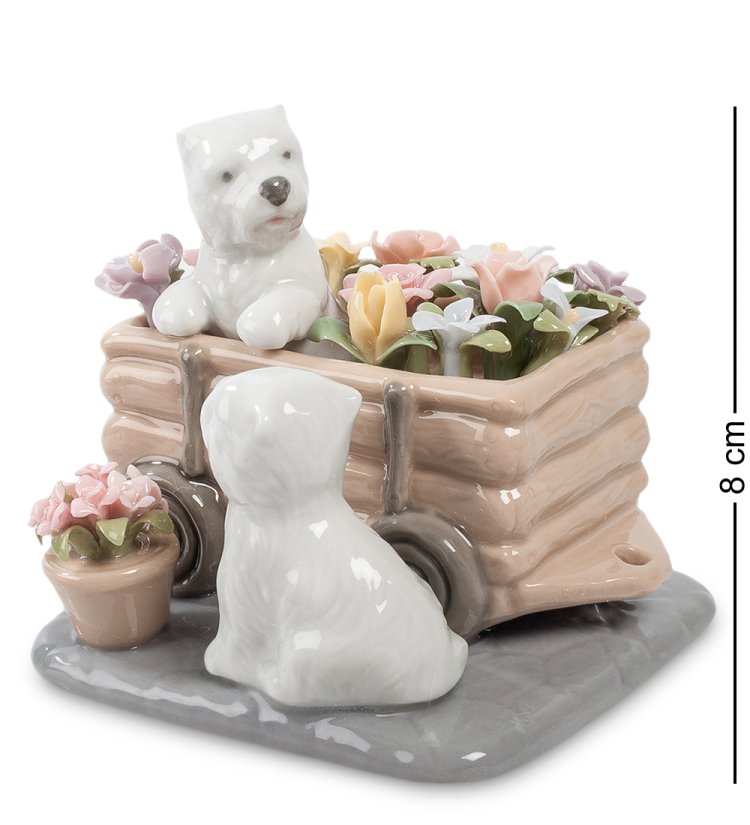 Керамическая статуэтка Собачек Цветы для Хозяйки Pavone CMS-15/89