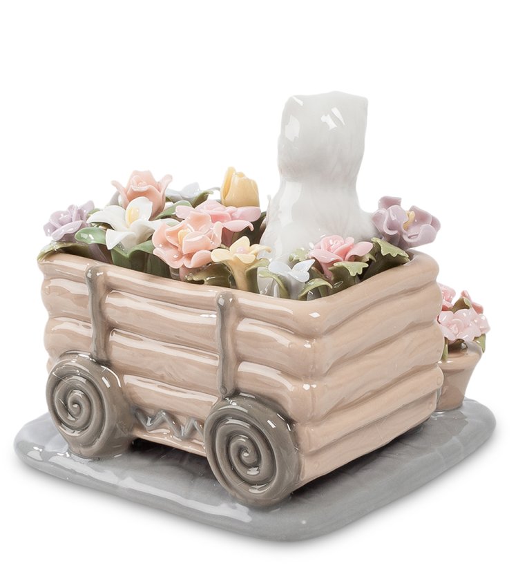 Керамическая статуэтка Собачек Цветы для Хозяйки Pavone CMS-15/89, фотография сбоку