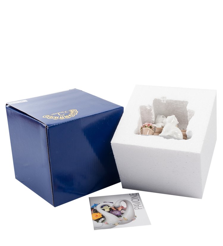 Керамическая статуэтка Собачек Цветы для Хозяйки Pavone CMS-15/89, фотография в упаковке