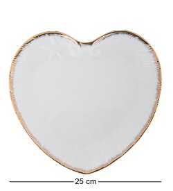 Тарелка в форме сердца из фарфора Морская ракушка