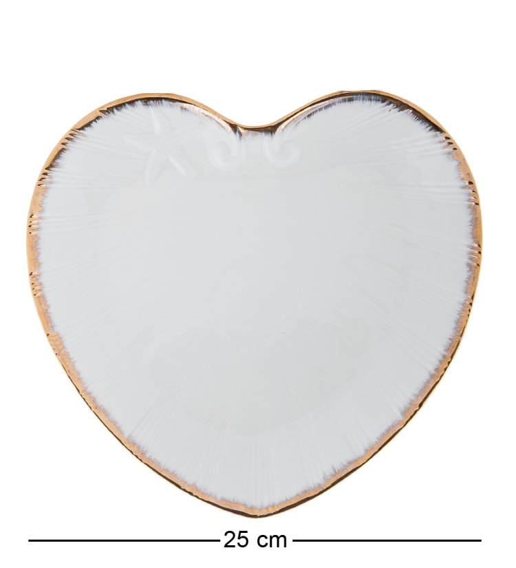 Тарелка в форме сердца из фарфора Морская ракушка Pavone FM-34/ 6