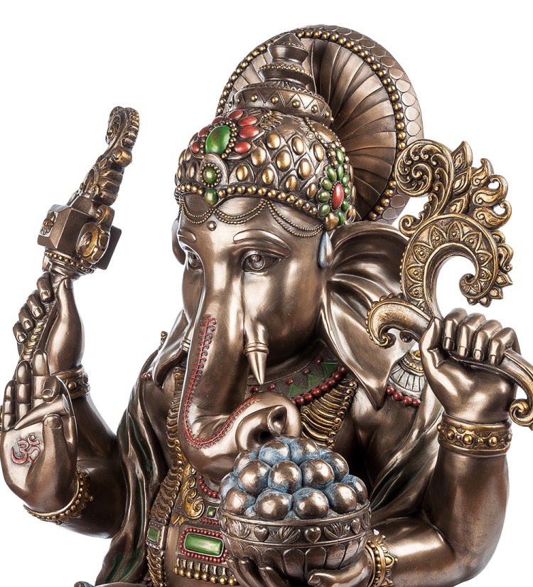 Статуэтка Ганеш - Бог мудрости Veronese WS-605, портретный вид