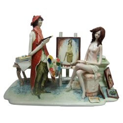 Фарфоровая статуэтка Натурщица и художник