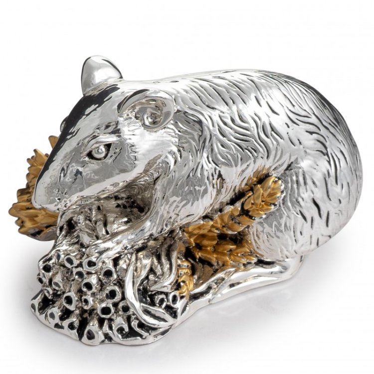 Фигурка Мышь с колосьями - Символ 2020 года Valenti 17695, фотография сбоку