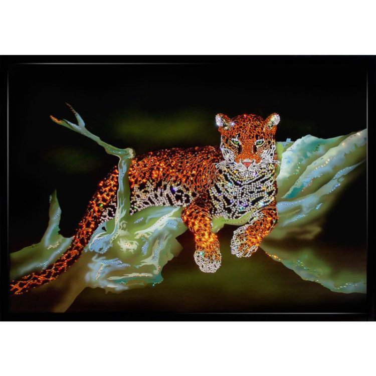 Картина Ягуар c кристаллами Swarovski