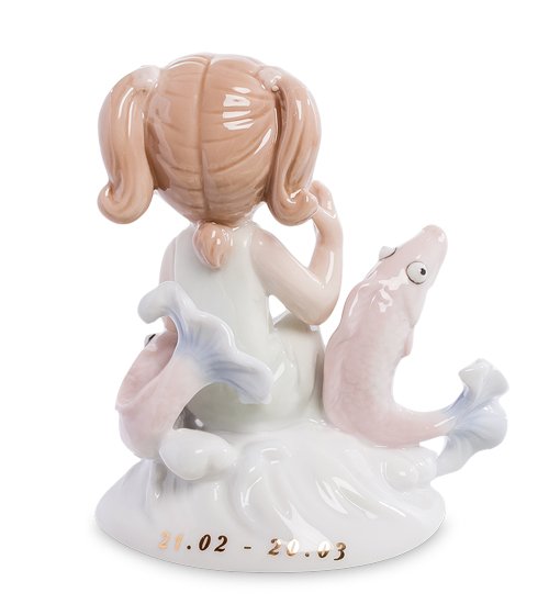 Фигурка из фарфора Девочка - Знак зодиака Рыбы Pavone JP-28/ 3, оборотная сторона