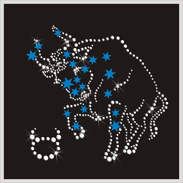 Картина Звёздный Телец c кристаллами Swarovski