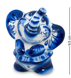 Фигурка Слониха Голубая гжель