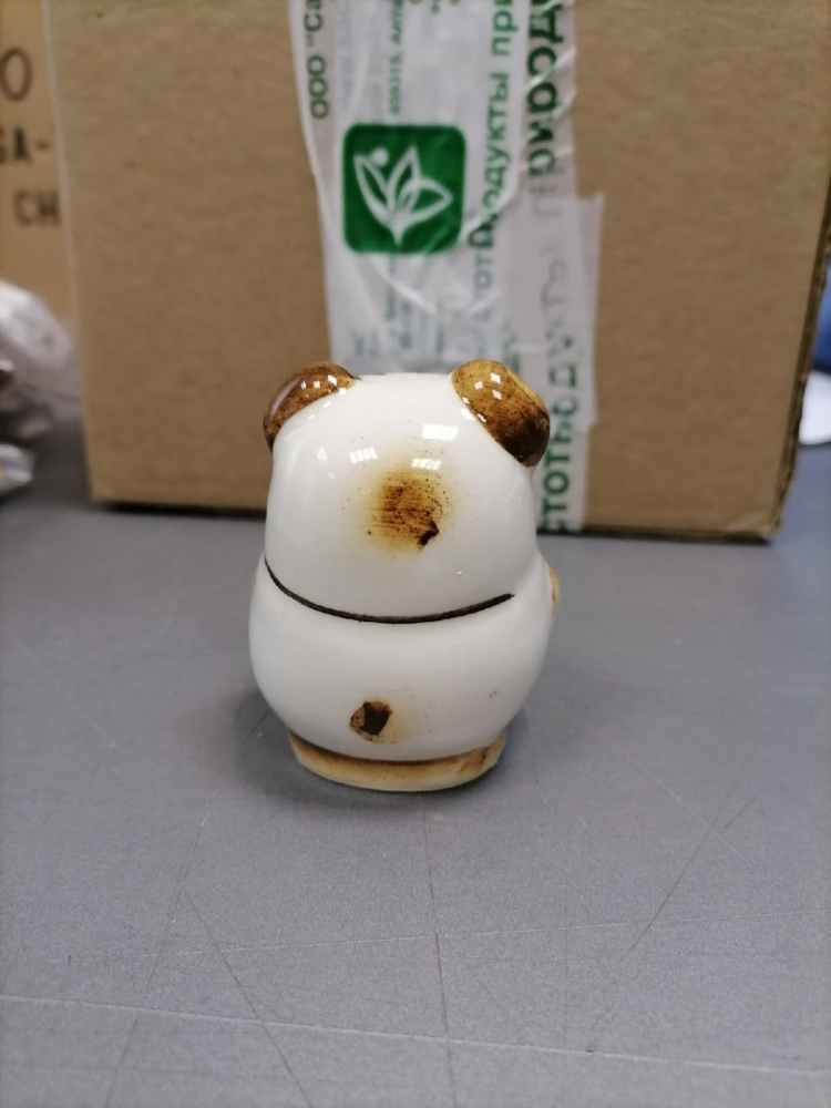 Статуэтка Большой Винни Пух Цветная гжель ГЛ-126, фото со склада оборотная сторона