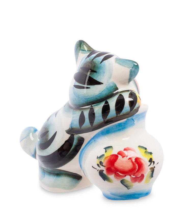 Фигурка Кот воришка Цветная гжель ГЛ-358, фотография со спины
