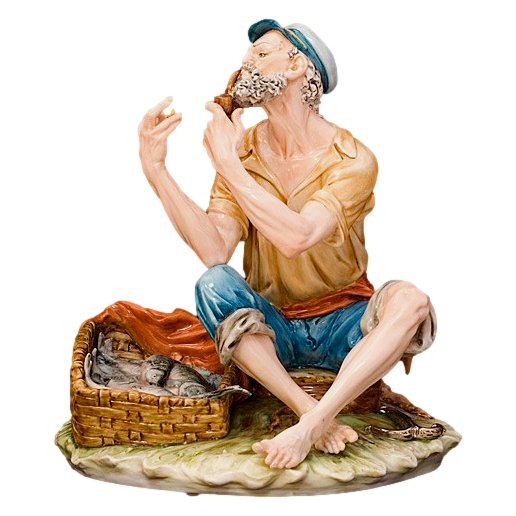 Фарфоровая статуэтка Рыбак с трубкой