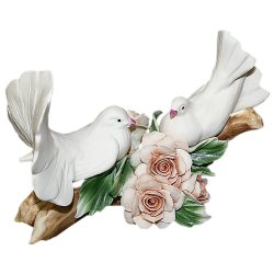 Фарфоровая статуэтка Пара голубей на ветке