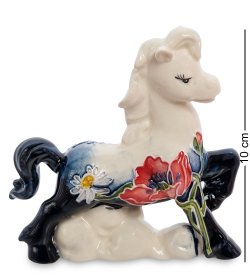Статуэтка из фарфора Лошадка на облаке с цветами