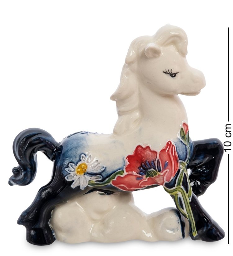 Статуэтка из фарфора Лошадка на облаке с цветами Pavone JP-61/65