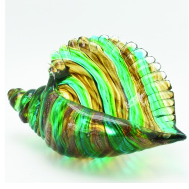 Статуэтка из Муранского стекла Зеленая Морская Ракушка Mirho 17525
