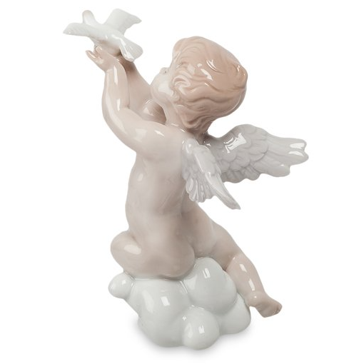 Статуэтка из фарфора Амурчик с голубем Pavone JP-21/ 1, оборотная сторона