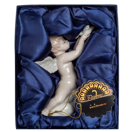 Статуэтка из фарфора Амурчик с голубем Pavone JP-21/ 1, упаковочный вид