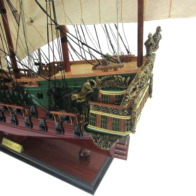 Модель парусного корабля Norske Love, Дания, 75 см, фотография кормы
