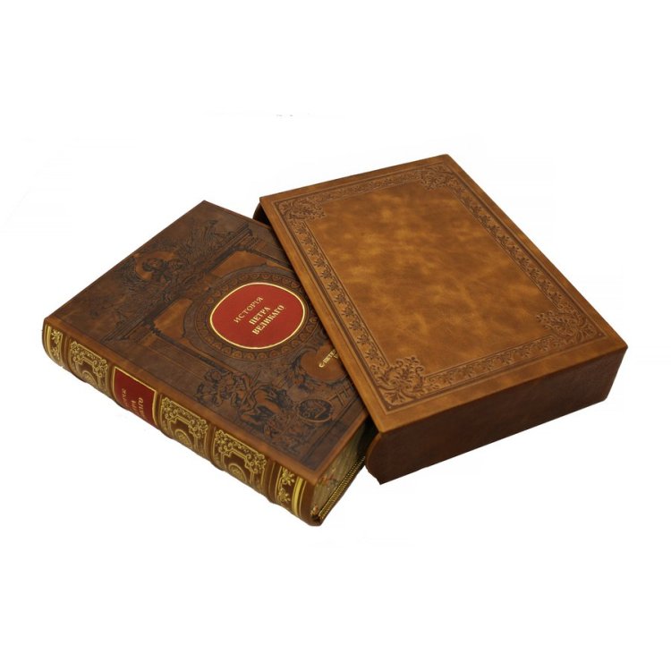 Книга кожаном переплете История Петра Великого BG0082F, фотография сбоку