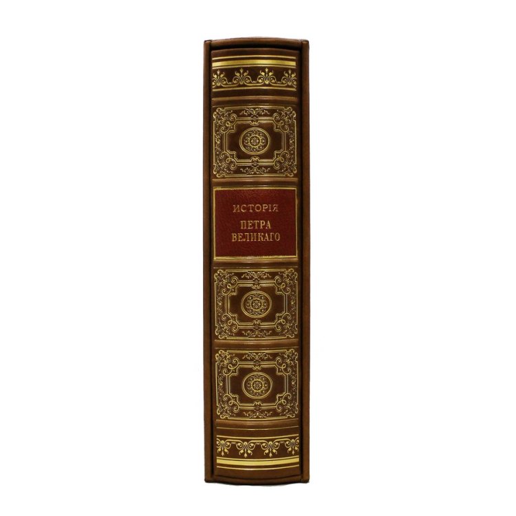 Книга кожаном переплете История Петра Великого BG0082F, фотография торца