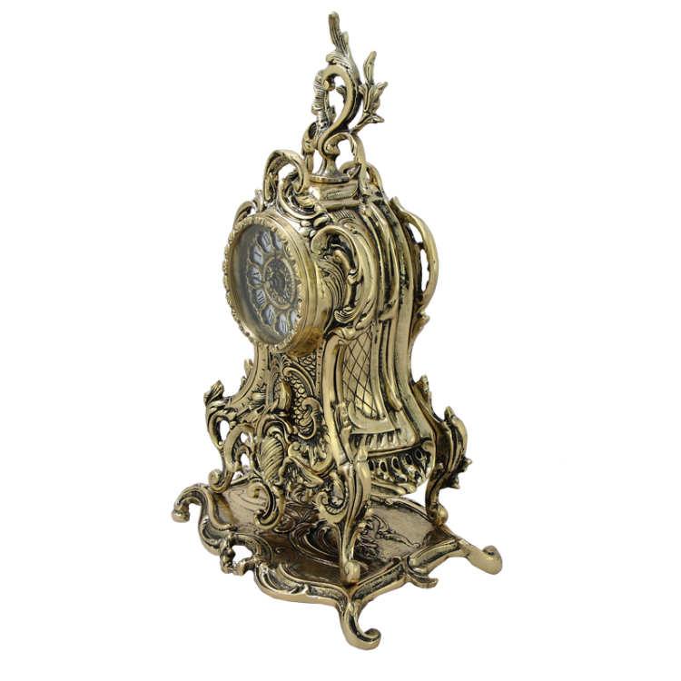 Каминные часы Долфин, золотые Bello De Bronze BP-27089-D, фотография сбоку