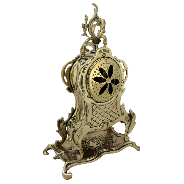 Каминные часы Долфин, золотые Bello De Bronze BP-27089-D, фотография с обратной стороны