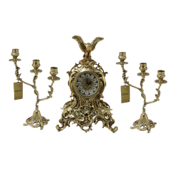 Каминные часы с канделябрами из бронзы Цезарь