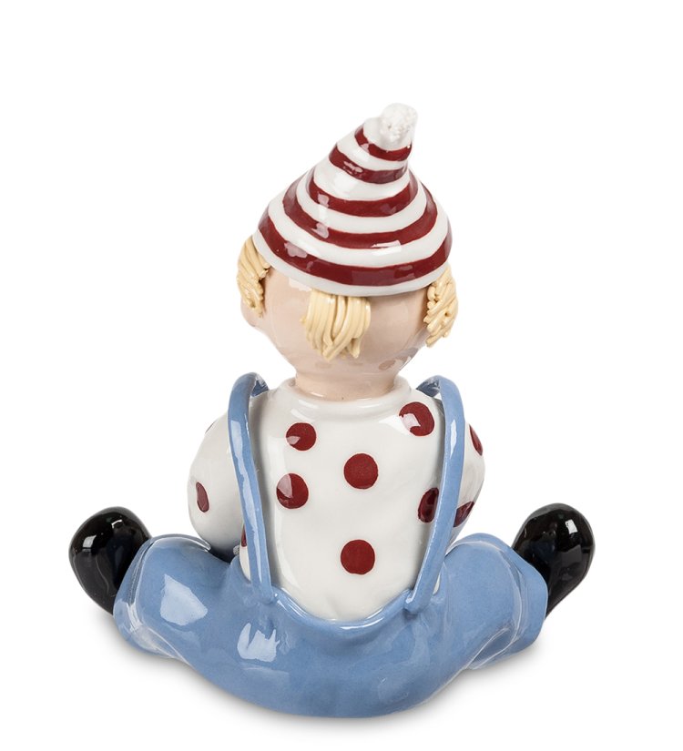 Статуэтка из фарфора Клоун в полосатом колпаке Pavone CMS-23/20, фотография со спины