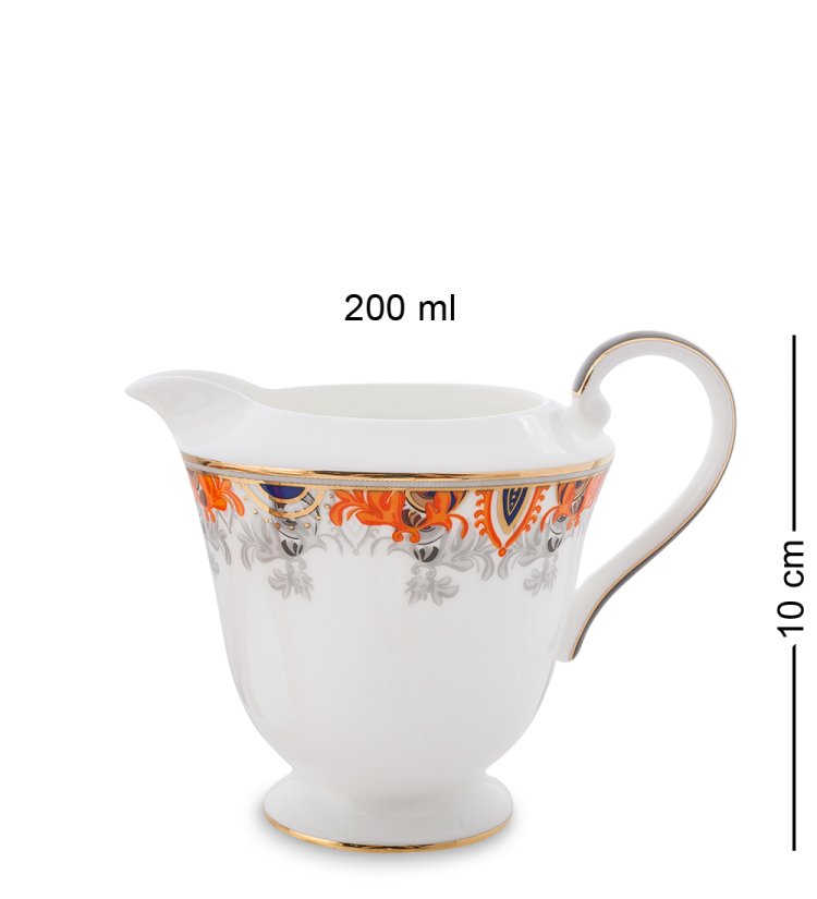 Чайный сервиз на 6 персон из фарфора Риомаджоре Pavone JK-218, фотография молочника