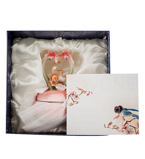 Шкатулка из фарфора Утки-мандаринки Pavone FM-87/ 4, упаковочный вид