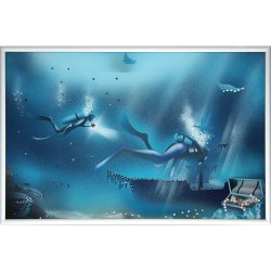 Картина Голубая лагуна 2 c кристаллами Swarovski