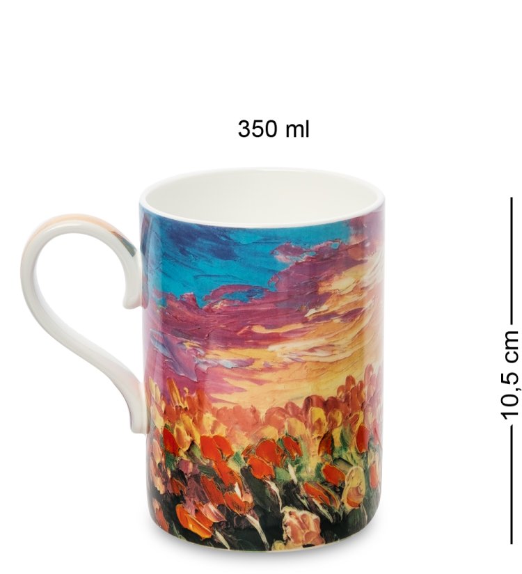 Кружка из фарфора Цветы - Взгляд Художника Pavone JK-298, оборотная сторона