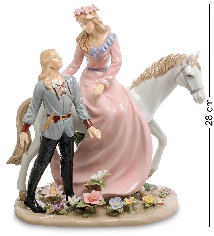Статуэтка из керамики Влюбленная Пара с лошадью Pavone CMS-10/39