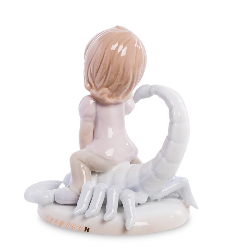 Фарфоровая фигурка знак зодиак Скорпион Pavone JP-28/11, фотография со спины