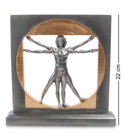 Статуэтка Витрувианский человек в золотой окружности