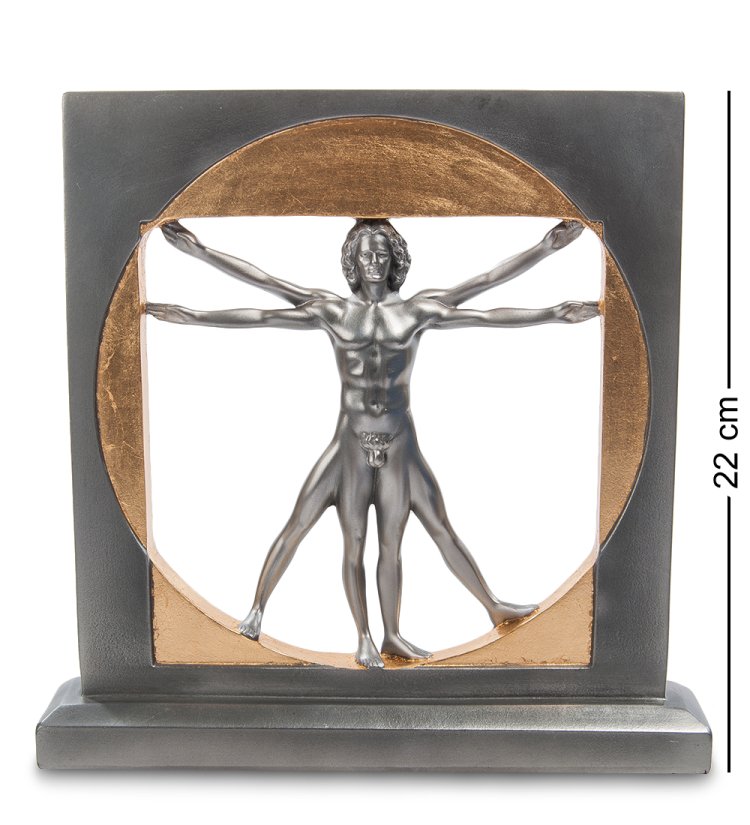 Статуэтка Витрувианский человек в золотой окружности Veronese WS-70