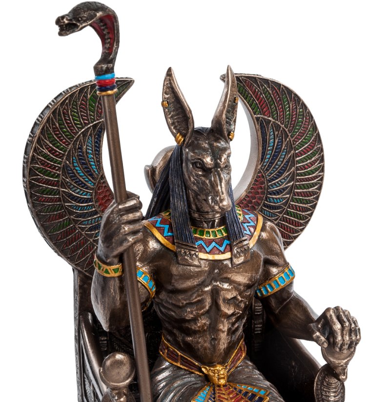 Статуэтка Анубис на троне Veronese WS-183, портретный вид