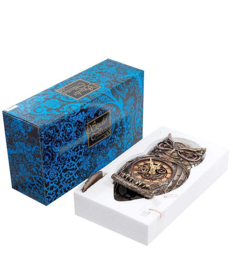 Статуэтка-часы в стиле Стимпанк Сова Veronese WS-915, упаковочный вид