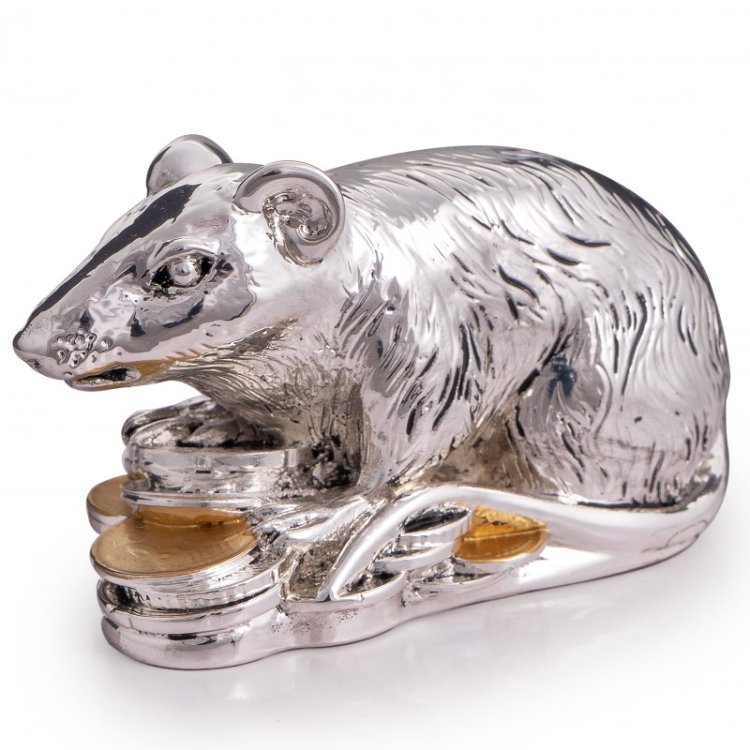 Фигурка Мышь с Монетами - Символ 2020 года Valenti 17696, фотография сбоку