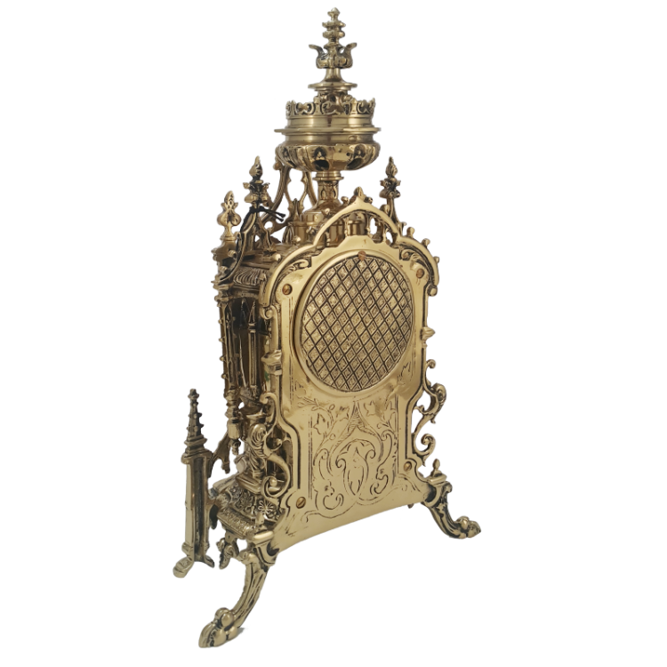 Бронзовые Каминные часы Нотр Дам Bello De Bronze BP-27084-D, оборотная сторона