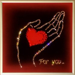 Картина Рука с сердцем c кристаллами Swarovski