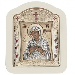 Икона Божией Матери Семистрельная - Золотое Свечение, Размер 10x12 см