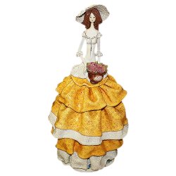 Статуэтка из фарфора Дама с цветами в желтом платье