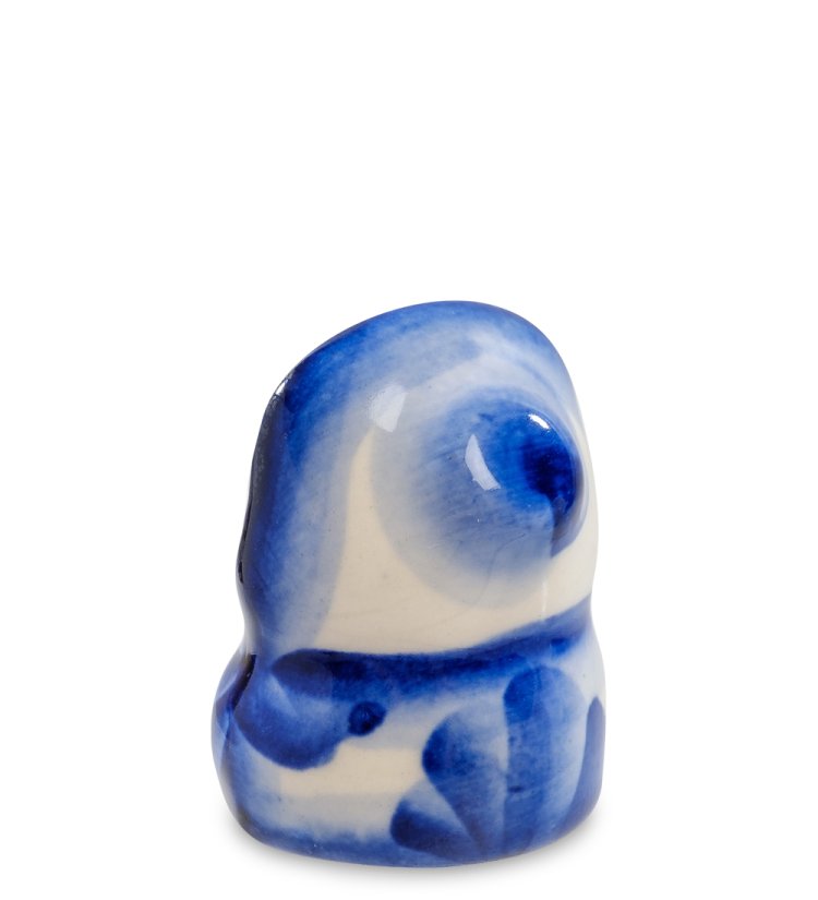 Фигурка Маленькая Сова Голубая гжель ГЛ-268, фотография со спины