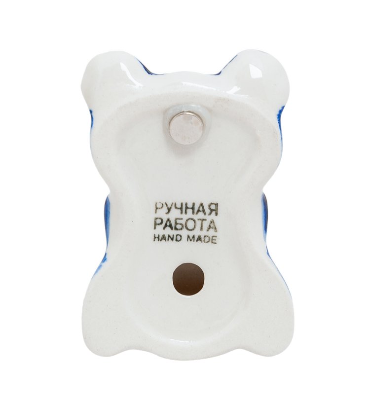 Магнит Кот Акробат Голубая гжель ГЛ-106, фотография с обратной стороны
