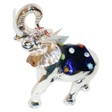 Скульптура Слон с синей накидкой, Размер 22x19 см